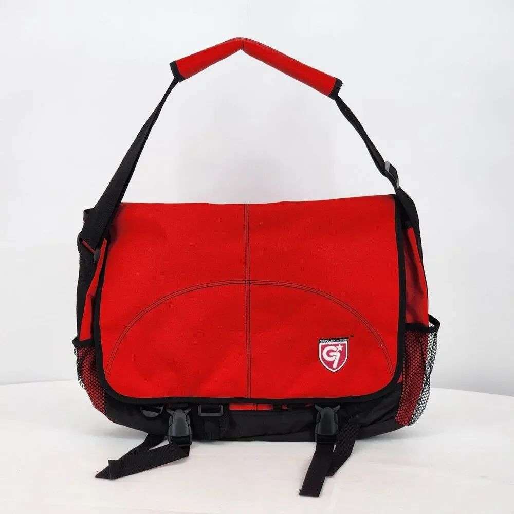 Gear Seven Collection Red Utility Messenger Bag